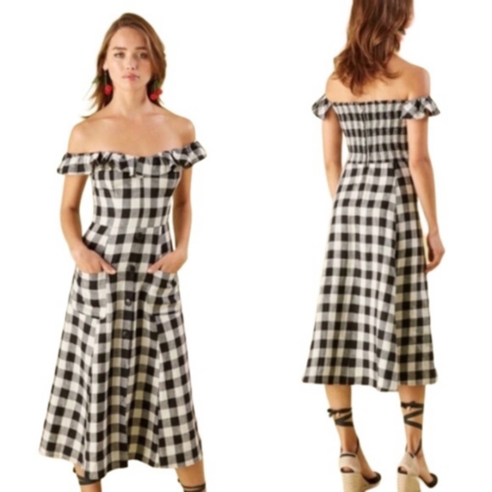 Reformation Hattie Dress in Buffalo Print
